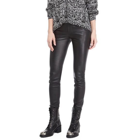 ZADIG & VOLTAIRE • Pharly Black Lamb Leather Stretch Skinny Pants - Picture 1 of 16